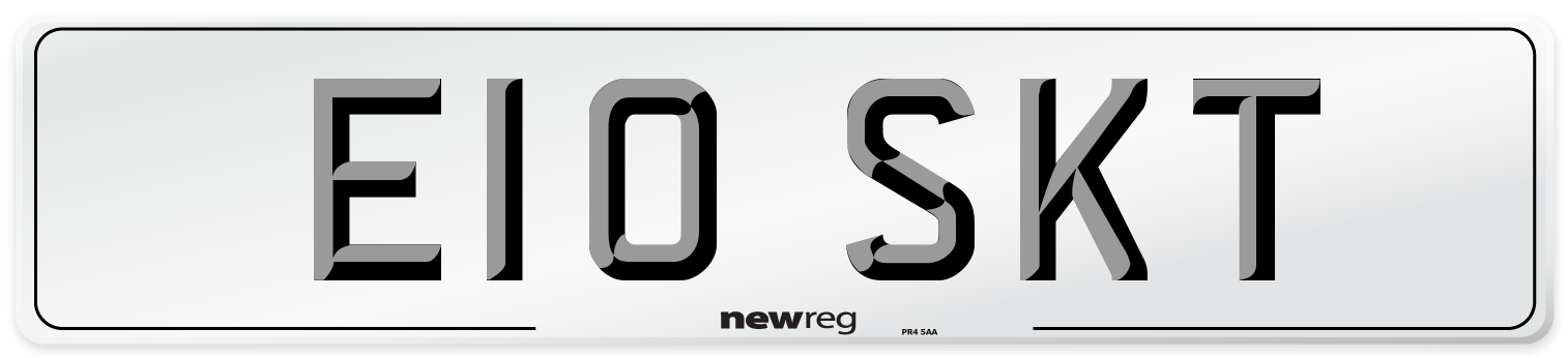 E10 SKT Number Plate from New Reg